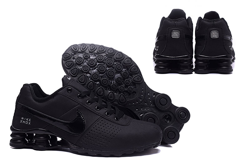 Men Nike Shox OZ D All Black Shoes - Click Image to Close